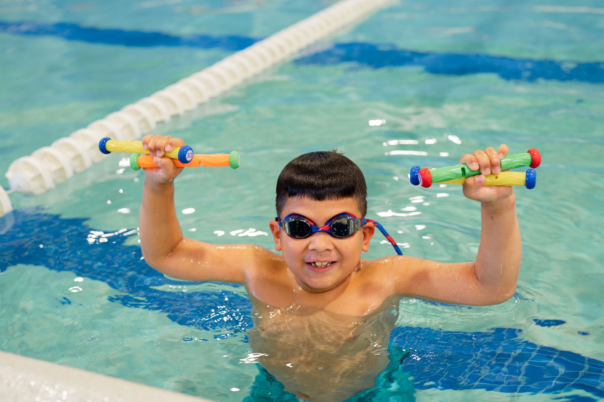 child swimming lesson