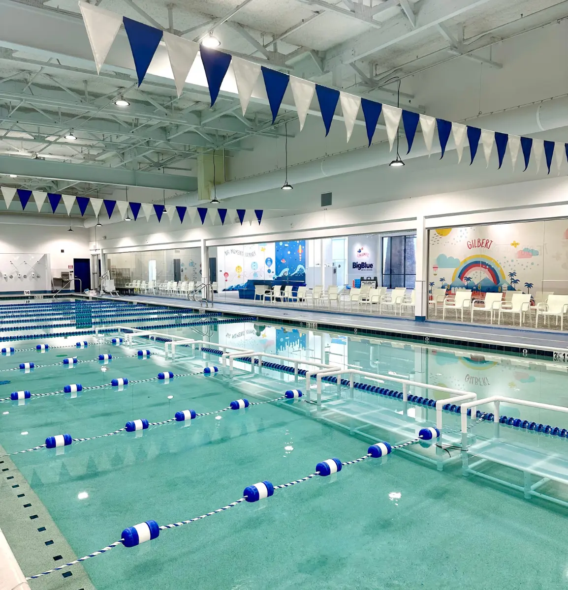 Big Blue Swim School Gilbert, AZ pool and lane lines
